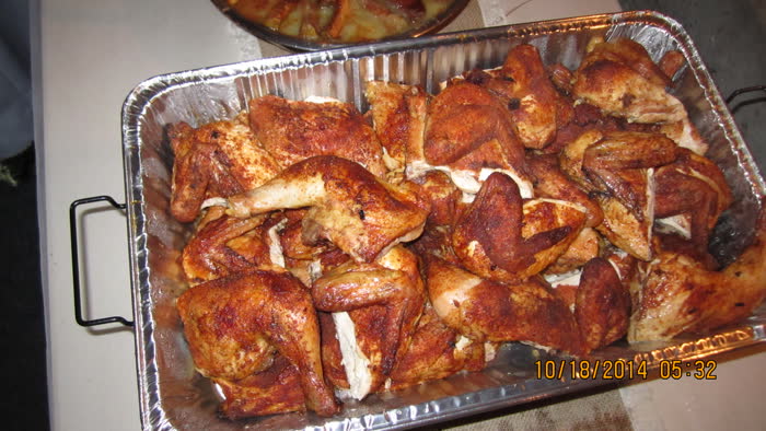 Roasted chicken tray